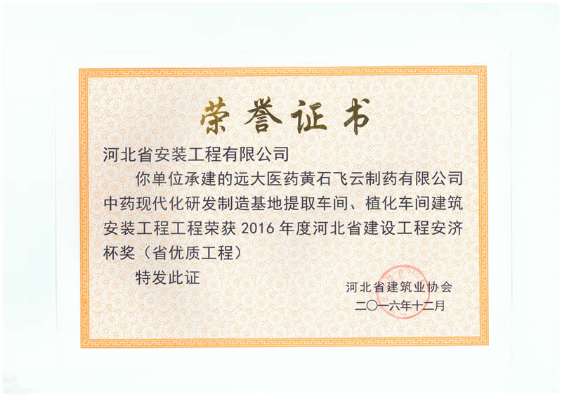 远大医药黄石项目——2016省优